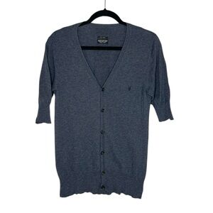 ALLSAINTS Devise Half Sleeve Button Front Cardigan in gray size Small